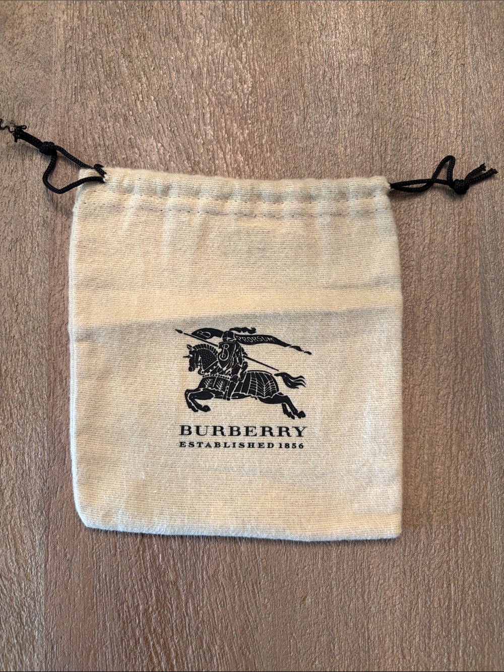 Burberry Beige and Black Drawstring Toiletry Dust Bag